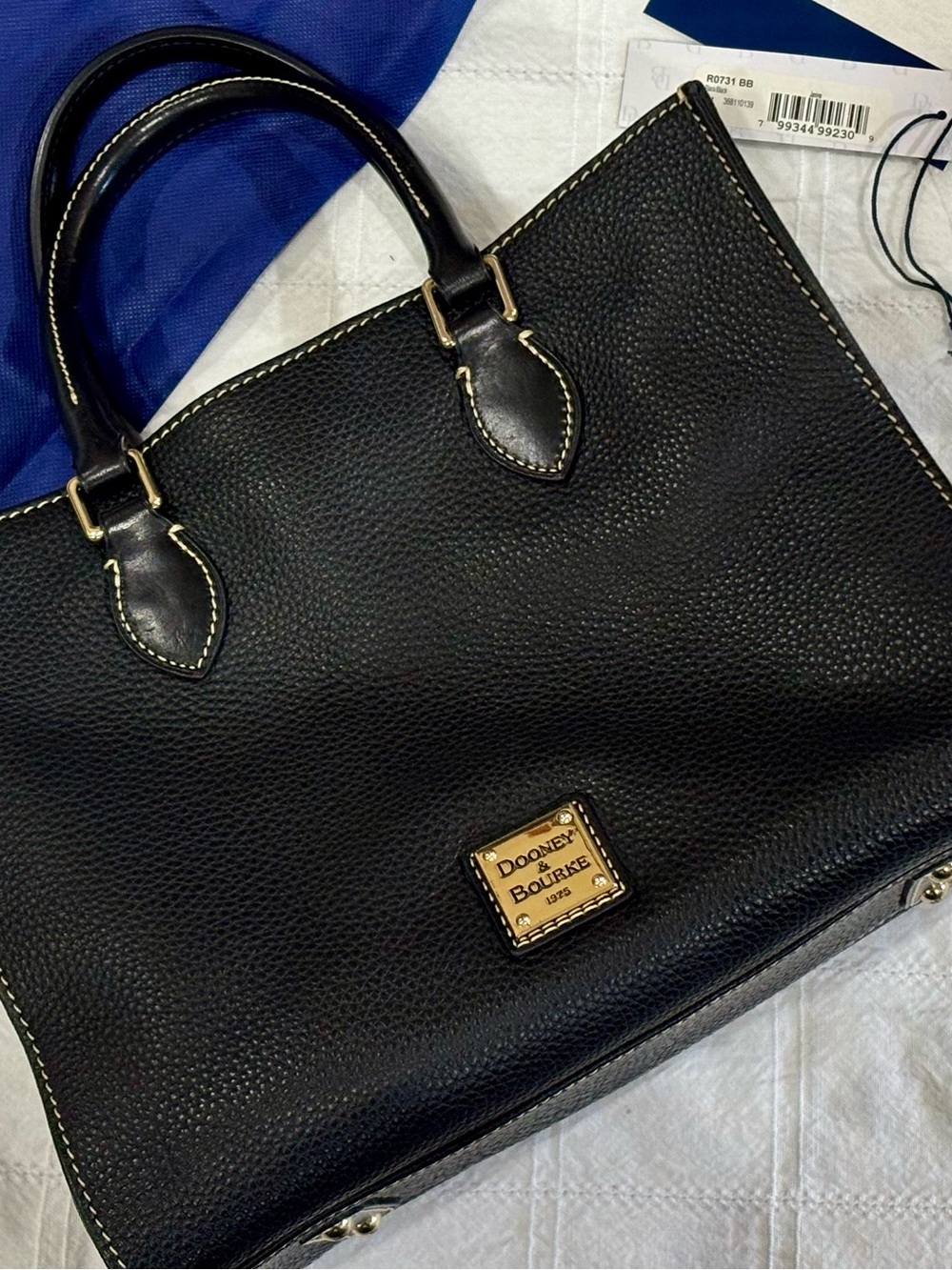 Dooney & Bourke Black Pebble Janine Leather Satchel